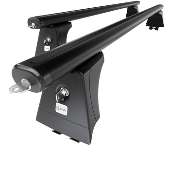 Základný nosič na strechu auta pre Ford C-Max mk I MPV (2003-2010) - čierny priečny nosič - montážne body - Hliník