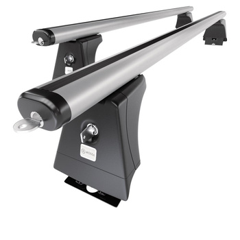 Základný nosič na strechu auta pre Fiat Ducato IV Van (2014-....) - strieborný priečny nosič - montážne body - Hliník